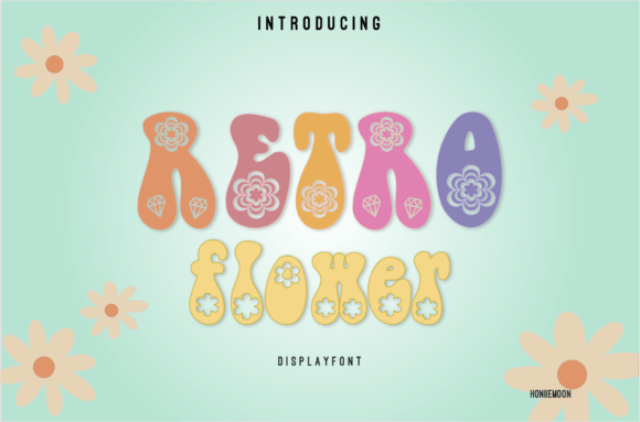 Retro Flower: A Vibrant Display Font for Creative Expression